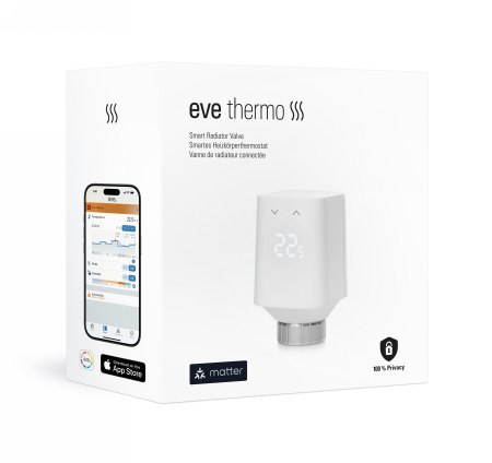 Eve Thermo Matter 5gen - inteligentny termostat (kompatybilność: Apple Home, Samsung SmartThings, Alexa, Google Home, Home Assis