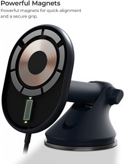 IOttie Velox Magnetic Wireless Charger Dash & Windshield Mount - magnetyczny uchwyt samochodowy na telefon na deskę rozdzielczą 