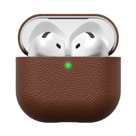 KeyBudz Artisan Leather Case - skórzane etui ochronne do AirPods 4 (natural brown)