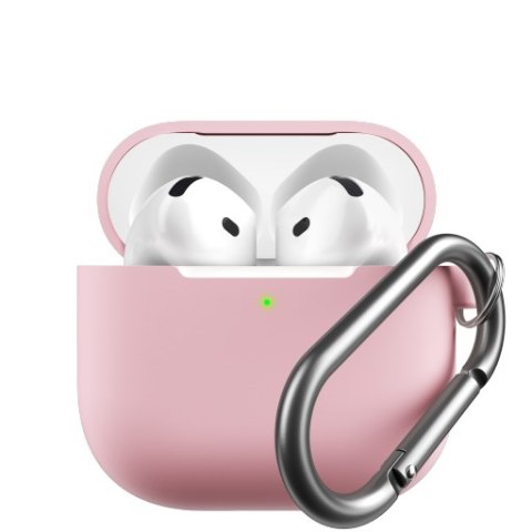 KeyBudz Elevate Keychain - silikonowe etui ochronne do AirPods 4 (blush pink)