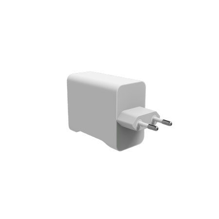 Mophie ROC GaN - ładowarka sieciowa, 2x USB-C, 67W ze zwijanym kablem (white)