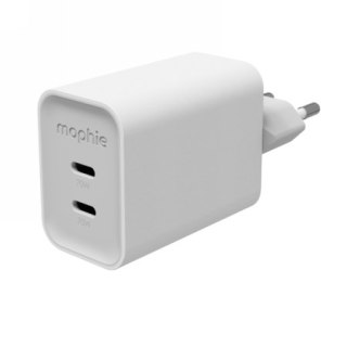 Mophie ROC GaN - ładowarka sieciowa, 2x USB-C, 70W (white)
