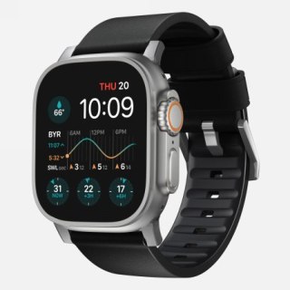 NOMAD Active Band Pro - wodoodporny skórzany pasek do Apple Watch 44mm-49mm (Apple Watch 4-11, SE 1-3, Ultra 1-3) (black active 