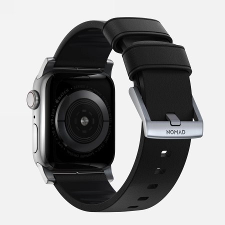NOMAD Active Band Pro - wodoodporny skórzany pasek do Apple Watch 44mm-49mm (Apple Watch 4-11, SE 1-3, Ultra 1-3) (black active 