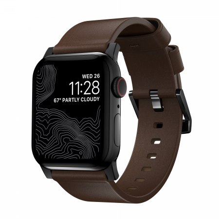 NOMAD Modern Band - skórzany pasek do Apple Watch 44mm-49mm (Apple Watch 4-11, SE 1-3, Ultra 1-3) skóra Horween (rustic brown, b