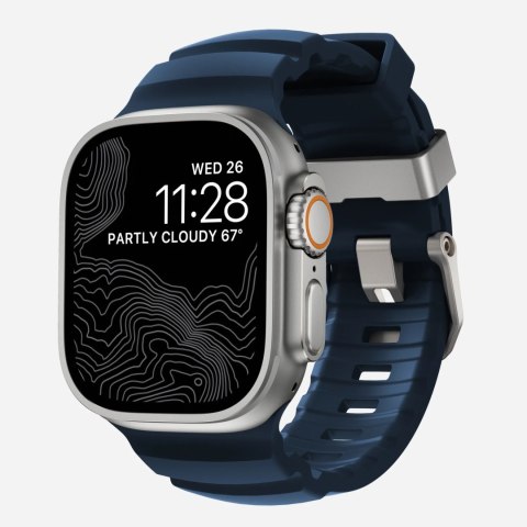 NOMAD Rocky Point Band - pasek do Apple Watch 44mm-49mm (Apple Watch 4-11, SE 1-3, Ultra 1-3) z FKM oraz tytanu (atlantic, natur