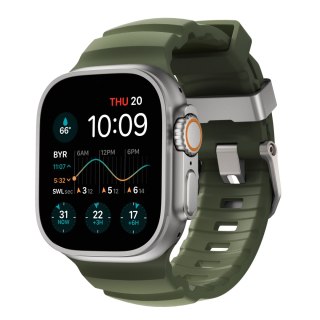 NOMAD Rocky Point Band - pasek do Apple Watch 44mm-49mm (Apple Watch 4-11, SE 1-3, Ultra 1-3) z FKM oraz tytanu (forest, natural