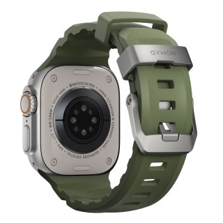 NOMAD Rocky Point Band - pasek do Apple Watch 44mm-49mm (Apple Watch 4-11, SE 1-3, Ultra 1-3) z FKM oraz tytanu (forest, natural