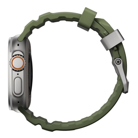 NOMAD Rocky Point Band - pasek do Apple Watch 44mm-49mm (Apple Watch 4-11, SE 1-3, Ultra 1-3) z FKM oraz tytanu (forest, natural