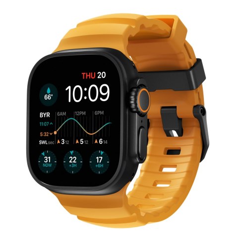 NOMAD Rocky Point Band - pasek do Apple Watch 44mm-49mm (Apple Watch 4-11, SE 1-3, Ultra 1-3) z FKM oraz tytanu (sol, black hard
