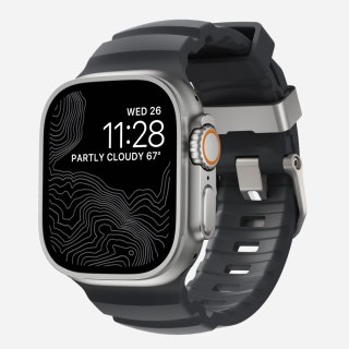 NOMAD Rocky Point Band - pasek do Apple Watch 44mm-49mm (Apple Watch 4-11, SE 1-3, Ultra 1-3) z FKM oraz tytanu (storm, natural 