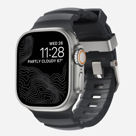 NOMAD Rocky Point Band - pasek do Apple Watch 44mm-49mm (Apple Watch 4-11, SE 1-3, Ultra 1-3) z FKM oraz tytanu (storm, natural 
