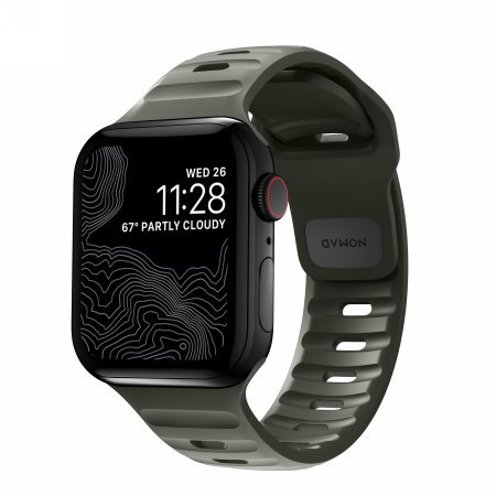 NOMAD Sport Band - pasek do Apple Watch 44mm-49mm (Apple Watch 4-11, SE 1-3, Ultra 1-3) z FKM (ash green)