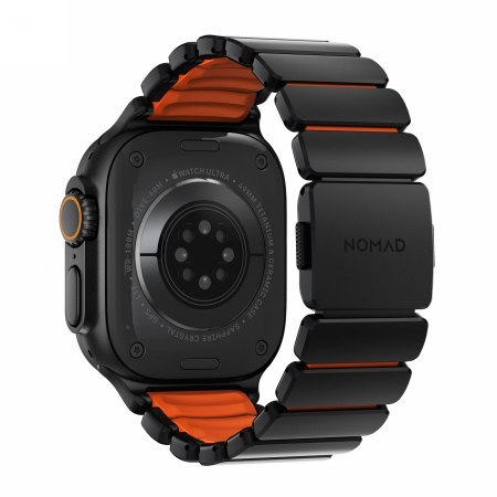 NOMAD Stratos Band - tytanowa bransoleta do Apple Watch 44mm-49mm (Apple Watch 4-11, SE 1-3, Ultra 1-3) z FKM (black titanium, u