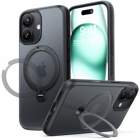 TORRAS Ostand Spin - etui do iPhone 17 kompatybilne z MagSafe (black)