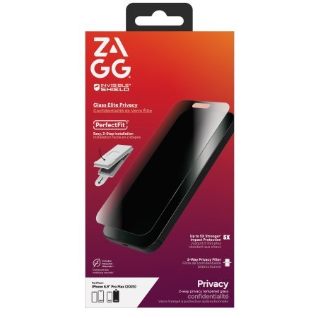 ZAGG Invisibleshield Glass Elite Privacy - prywatyzujące szkło ochronne do iPhone 17 Pro Max