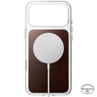 NOMAD Clear Leather Case - etui do iPhone 18 Pro Max / 17 Pro Max kompatybilne z MagSafe, skóra Horween (rustic brown)