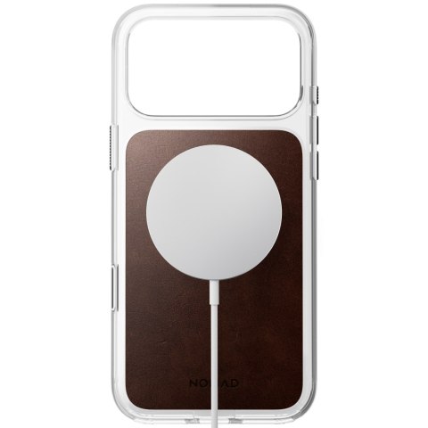 NOMAD Clear Leather Case - etui do iPhone 18 Pro Max / 17 Pro Max kompatybilne z MagSafe, skóra Horween (rustic brown)