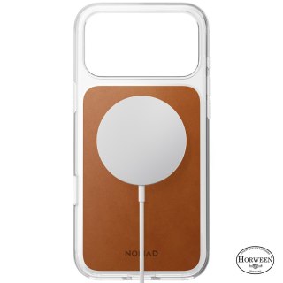 NOMAD Clear Leather Case - etui do iPhone 18 Pro Max / 17 Pro Max kompatybilne z MagSafe, skóra Horween (saddle)
