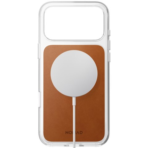 NOMAD Clear Leather Case - etui do iPhone 18 Pro Max / 17 Pro Max kompatybilne z MagSafe, skóra Horween (saddle)