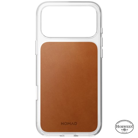 NOMAD Clear Leather Case - etui do iPhone 18 Pro Max / 17 Pro Max kompatybilne z MagSafe, skóra Horween (saddle)
