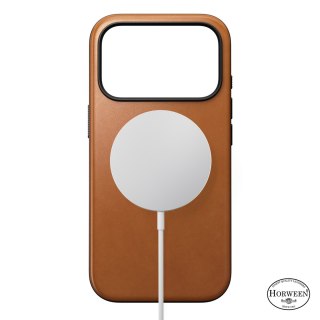 NOMAD Modern Leather Case - etui do iPhone 18 Pro / 17 Pro kompatybilne z MagSafe, skóra Horween (saddle)
