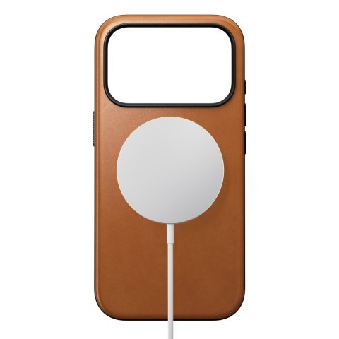 NOMAD Modern Leather Case - etui do iPhone 18 Pro / 17 Pro kompatybilne z MagSafe, skóra Horween (saddle)