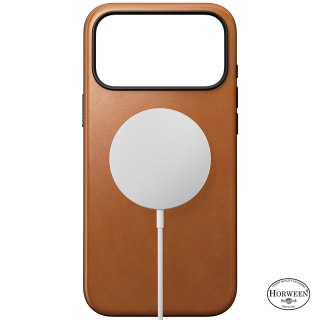 NOMAD Modern Leather Case - etui do iPhone 18 Pro Max / 17 Pro Max kompatybilne z MagSafe, skóra Horween (saddle)
