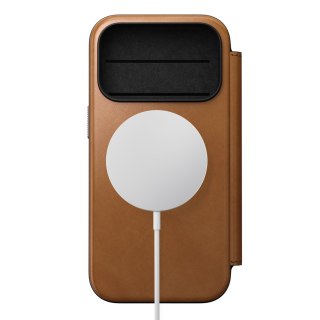 NOMAD Modern Leather Folio - etui do iPhone 18 Pro / 17 Pro kompatybilne z MagSafe, skóra Camino (english tan-c)