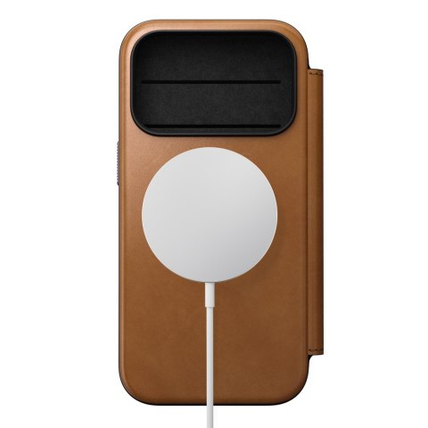 NOMAD Modern Leather Folio - etui do iPhone 18 Pro / 17 Pro kompatybilne z MagSafe, skóra Camino (english tan-c)