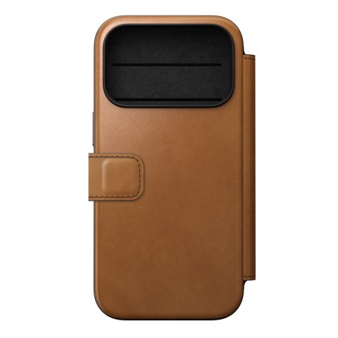 NOMAD Modern Leather Folio - etui do iPhone 18 Pro / 17 Pro kompatybilne z MagSafe, skóra Camino (english tan-c)