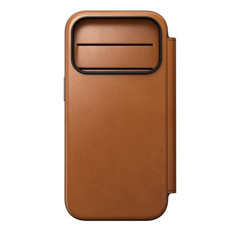 NOMAD Modern Leather Folio - etui do iPhone 18 Pro / 17 Pro kompatybilne z MagSafe, skóra Horween (saddle)