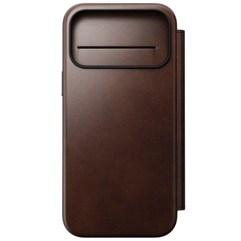 NOMAD Modern Leather Folio - etui do iPhone 18 Pro Max / 17 Pro Max kompatybilne z MagSafe, skóra Horween (rustic brown)