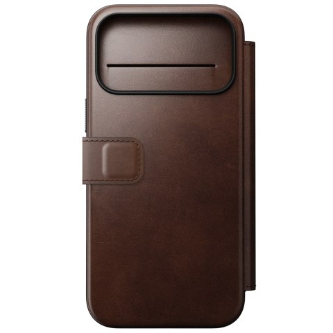 NOMAD Modern Leather Folio - etui do iPhone 18 Pro Max / 17 Pro Max kompatybilne z MagSafe, skóra Horween (rustic brown)
