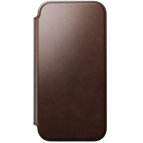 NOMAD Modern Leather Folio - etui do iPhone 18 Pro Max / 17 Pro Max kompatybilne z MagSafe, skóra Horween (rustic brown)
