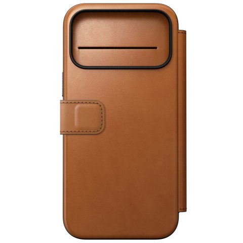 NOMAD Modern Leather Folio - etui do iPhone 18 Pro Max / 17 Pro Max kompatybilne z MagSafe, skóra Horween (saddle)