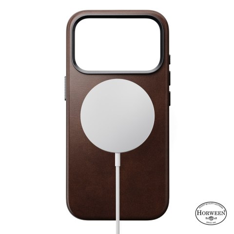 NOMAD Traditional Leather Case - etui do iPhone 18 Pro / 17 Pro kompatybilne z MagSafe, skóra Horween (rustic brown)