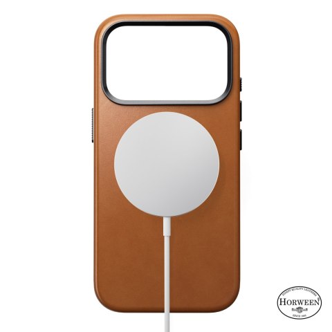 NOMAD Traditional Leather Case - etui do iPhone 18 Pro / 17 Pro kompatybilne z MagSafe, skóra Horween (saddle)
