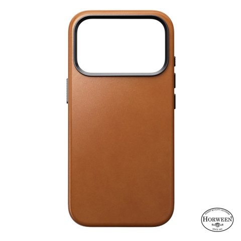 NOMAD Traditional Leather Case - etui do iPhone 18 Pro / 17 Pro kompatybilne z MagSafe, skóra Horween (saddle)