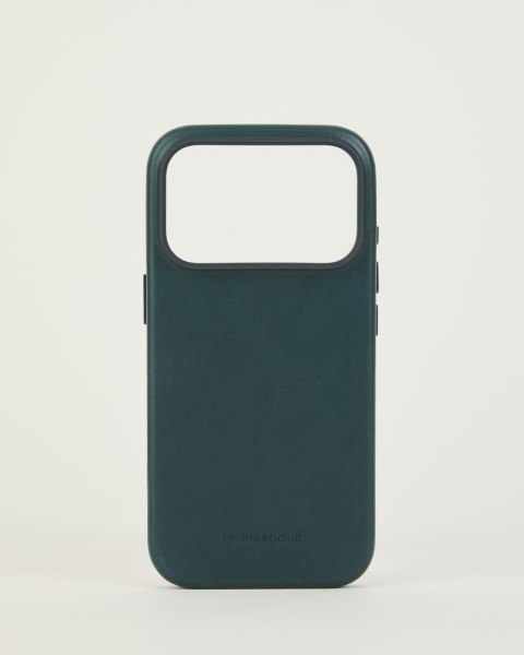 Troubadour Leather Case - etui skórzane do iPhone 18 Pro / 17 Pro kompatybilne z MagSafe (obsidian green)