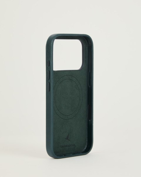 Troubadour Leather Case - etui skórzane do iPhone 18 Pro / 17 Pro kompatybilne z MagSafe (obsidian green)