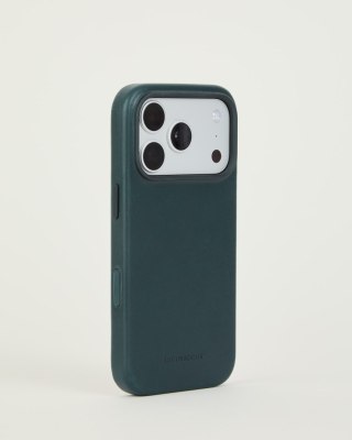 Troubadour Leather Case - etui skórzane do iPhone 18 Pro / 17 Pro kompatybilne z MagSafe (obsidian green)