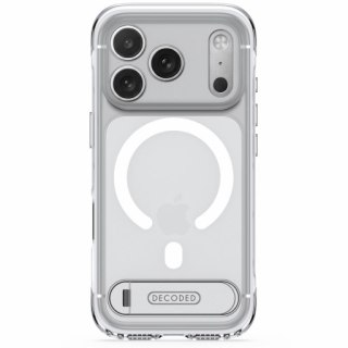 Decoded AntiMicrobial Hybrid Stand Backcover - etui z podstawką do iPhone 18 Pro / 17 Pro kompatybilne z MagSafe (frosted white)
