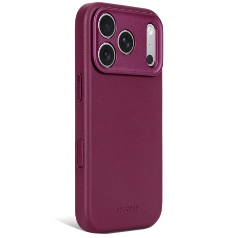 Decoded Leather Backcover - skórzane etui do iPhone 18 Pro / 17 Pro kompatybilne z MagSafe (aubergine)
