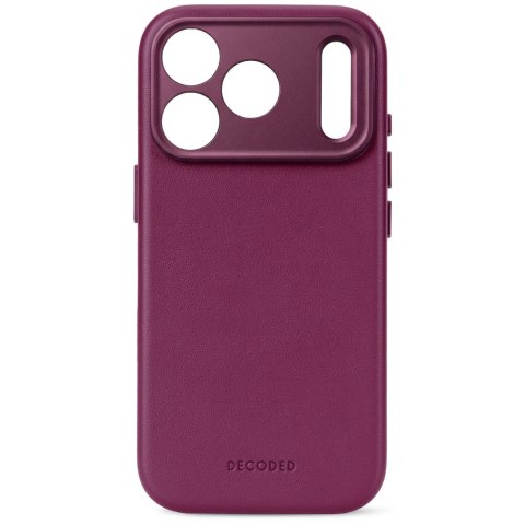 Decoded Leather Backcover - skórzane etui do iPhone 18 Pro / 17 Pro kompatybilne z MagSafe (aubergine)
