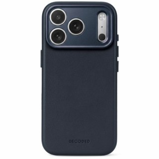 Decoded Leather Backcover - skórzane etui do iPhone 18 Pro / 17 Pro kompatybilne z MagSafe (midnight)