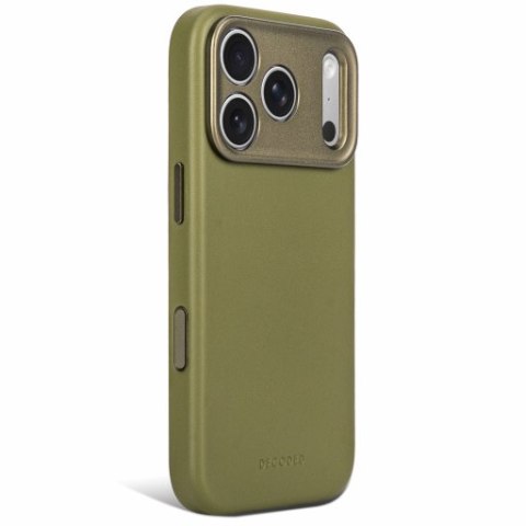 Decoded Leather Backcover - skórzane etui do iPhone 18 Pro / 17 Pro kompatybilne z MagSafe (moss green)