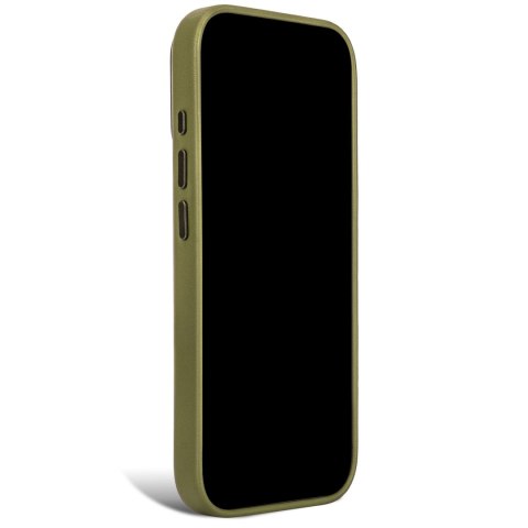 Decoded Leather Backcover - skórzane etui do iPhone 18 Pro / 17 Pro kompatybilne z MagSafe (moss green)