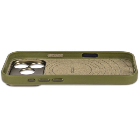 Decoded Leather Backcover - skórzane etui do iPhone 18 Pro / 17 Pro kompatybilne z MagSafe (moss green)