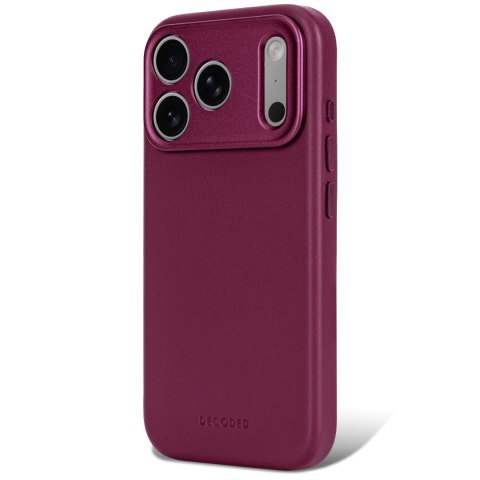 Decoded Leather Backcover - skórzane etui do iPhone 18 Pro Max / 17 Pro Max kompatybilne z MagSafe (aubergine)